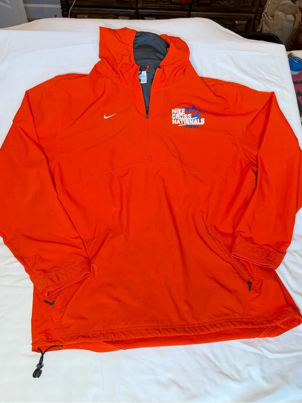 Nike Cross Nationals 2010 Track Jacket Men’s Large Orange Running Windbreaker